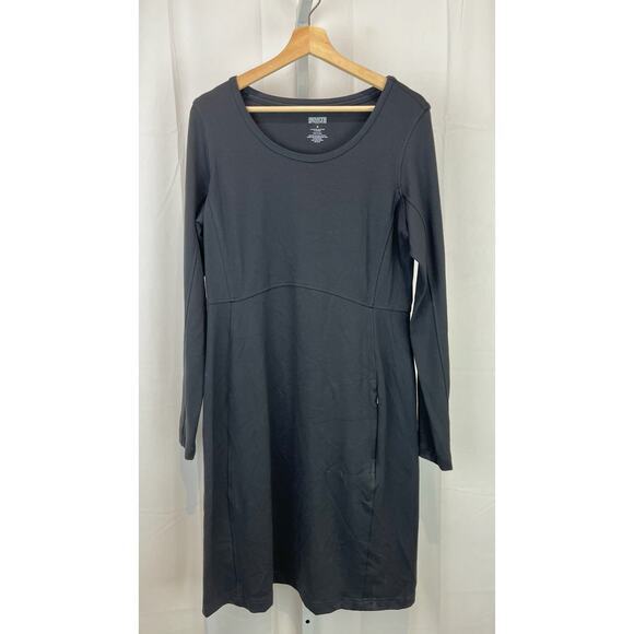 DULUTH TRADING Co Size M Wearwithall Ponte Knit Dress Long Sleeve Shift Black - Picture 1 of 9